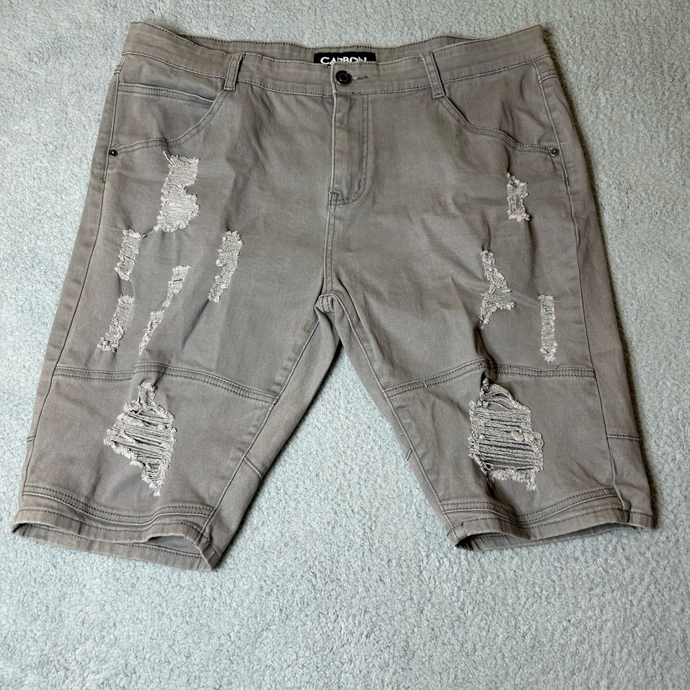 Carbon Shorts Mens Size 38 Gray Factory Distressed Streetwear Casual‎